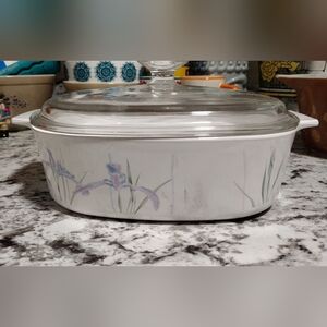 Vintage CorningWare Shadow Iris Casserole Dish